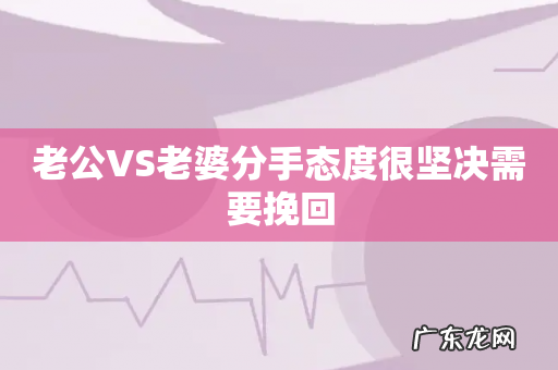 老公VS老婆分手态度很坚决需要挽回