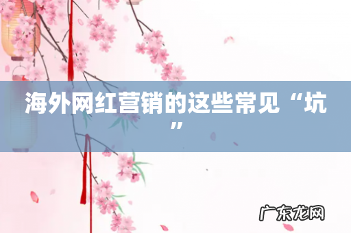 海外网红营销的这些常见“坑”