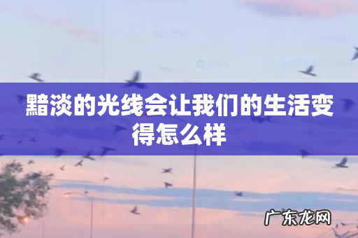 黯淡的光线会让我们的生活变得怎么样