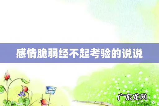 感情脆弱经不起考验的说说