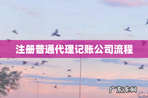 注册普通代理记账公司流程