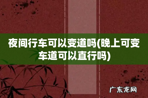 晚上可变车道可以直行吗 夜间行车可以变道吗