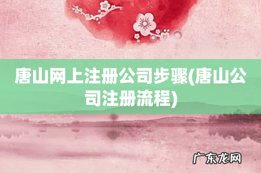 唐山公司注册流程 唐山网上注册公司步骤