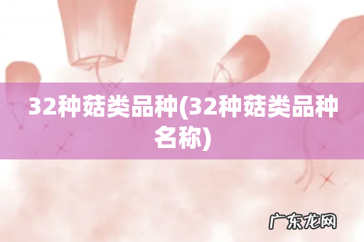 32种菇类品种名称 32种菇类品种
