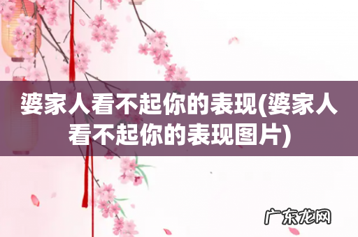 婆家人看不起你的表现图片 婆家人看不起你的表现