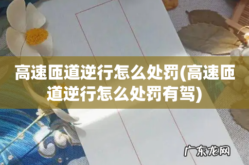 高速匝道逆行怎么处罚有驾 高速匝道逆行怎么处罚