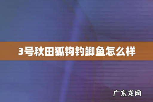 3号秋田狐钩钓鲫鱼怎么样