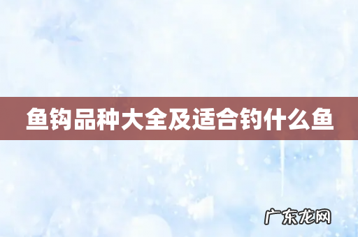 鱼钩品种大全及适合钓什么鱼