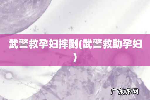 武警救助孕妇 武警救孕妇摔倒