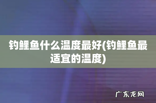 钓鲤鱼最适宜的温度 钓鲤鱼什么温度最好