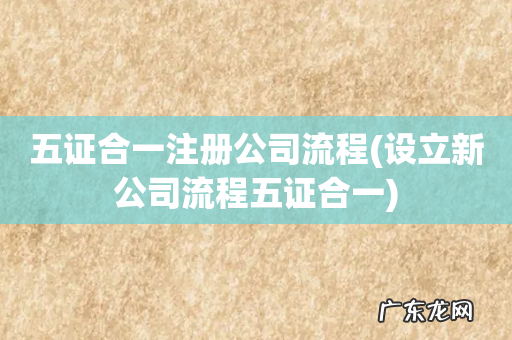 设立新公司流程五证合一 五证合一注册公司流程