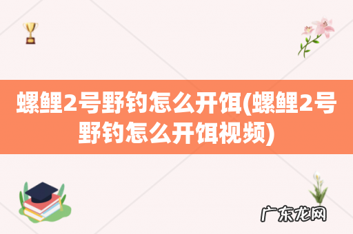 螺鲤2号野钓怎么开饵视频 螺鲤2号野钓怎么开饵