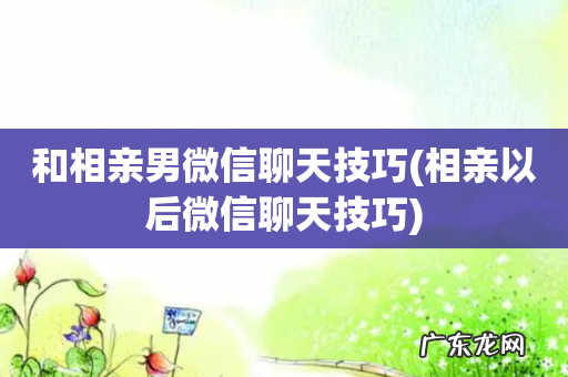 相亲以后微信聊天技巧 和相亲男微信聊天技巧