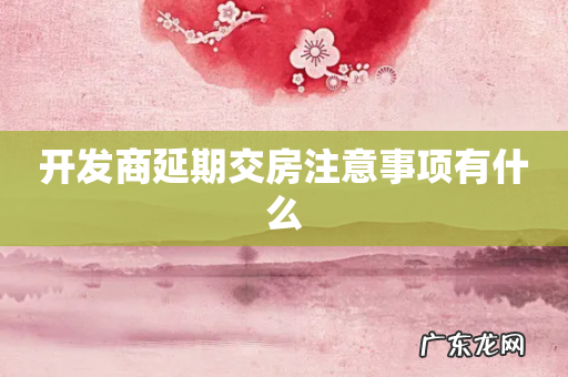开发商延期交房注意事项有什么