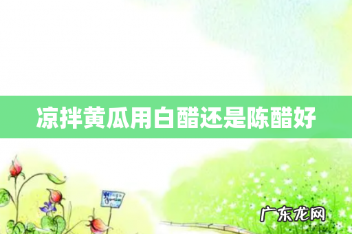 凉拌黄瓜用白醋还是陈醋好