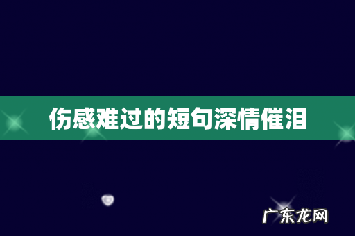 伤感难过的短句深情催泪