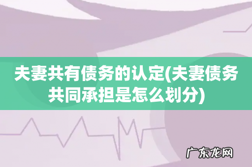 夫妻债务共同承担是怎么划分 夫妻共有债务的认定