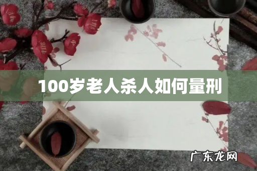 100岁老人杀人如何量刑