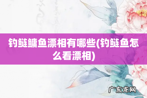 钓鲢鱼怎么看漂相 钓鲢鳙鱼漂相有哪些