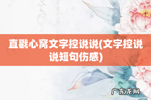 文字控说说短句伤感 直戳心窝文字控说说