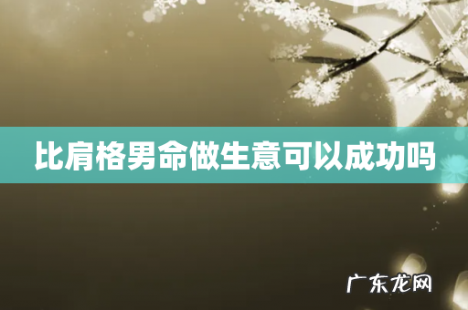 比肩格男命做生意可以成功吗