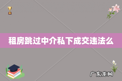 租房跳过中介私下成交违法么