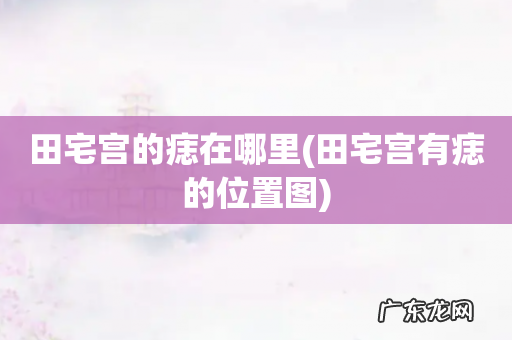 田宅宫有痣的位置图 田宅宫的痣在哪里