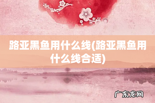 路亚黑鱼用什么线合适 路亚黑鱼用什么线