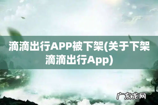 关于下架滴滴出行App 滴滴出行APP被下架