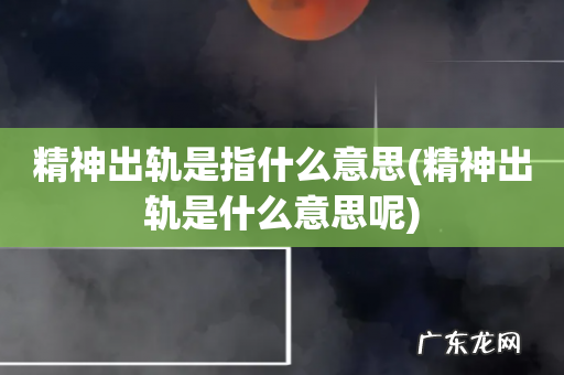 精神出轨是什么意思呢 精神出轨是指什么意思