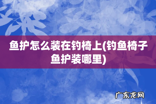 钓鱼椅子鱼护装哪里 鱼护怎么装在钓椅上