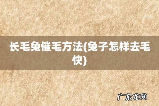 兔子怎样去毛快 长毛兔催毛方法
