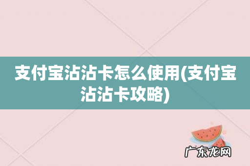支付宝沾沾卡攻略 支付宝沾沾卡怎么使用