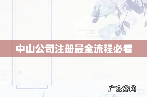 中山公司注册最全流程必看
