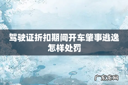 驾驶证折扣期间开车肇事逃逸怎样处罚