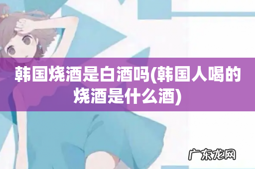 韩国人喝的烧酒是什么酒 韩国烧酒是白酒吗