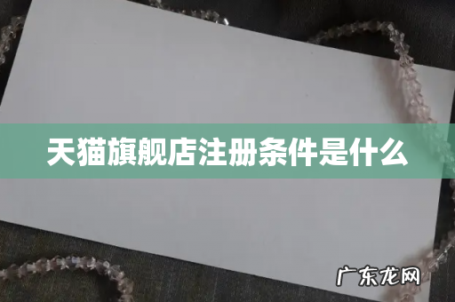 天猫旗舰店注册条件是什么