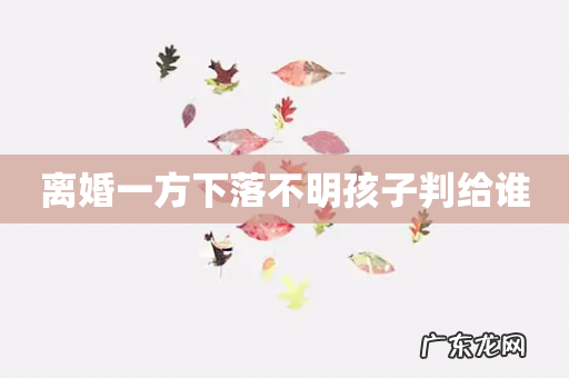 离婚一方下落不明孩子判给谁