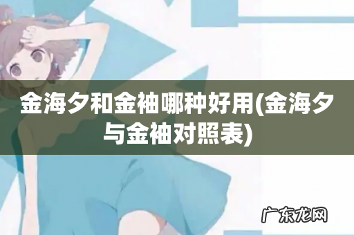 金海夕与金袖对照表 金海夕和金袖哪种好用