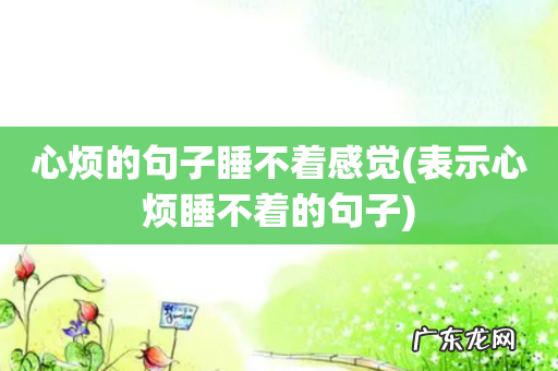 表示心烦睡不着的句子 心烦的句子睡不着感觉