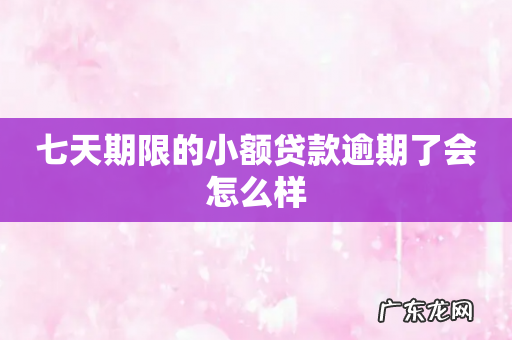 七天期限的小额贷款逾期了会怎么样