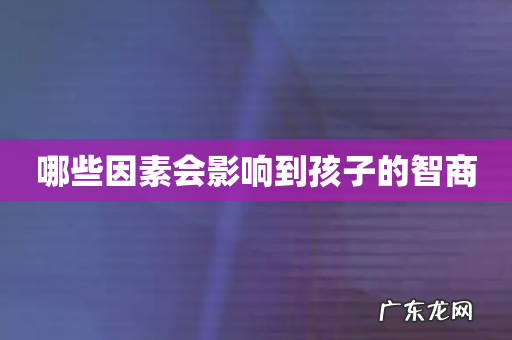 哪些因素会影响到孩子的智商