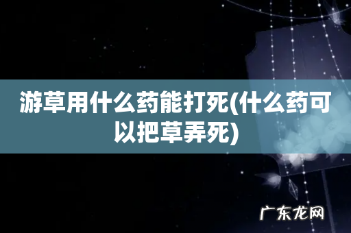 什么药可以把草弄死 游草用什么药能打死