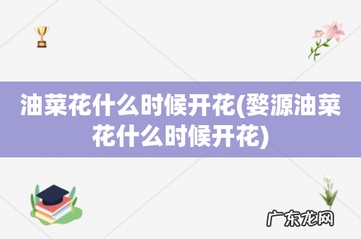 婺源油菜花什么时候开花 油菜花什么时候开花