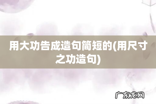 用尺寸之功造句 用大功告成造句简短的