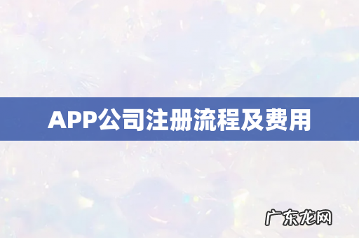 APP公司注册流程及费用