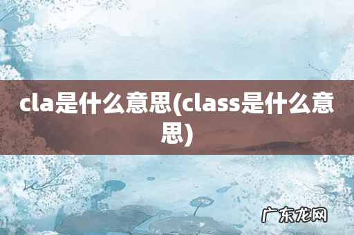 class是什么意思 cla是什么意思