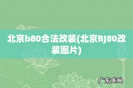 北京BJ80改装图片 北京b80合法改装