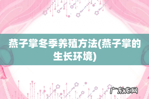 燕子掌的生长环境 燕子掌冬季养殖方法