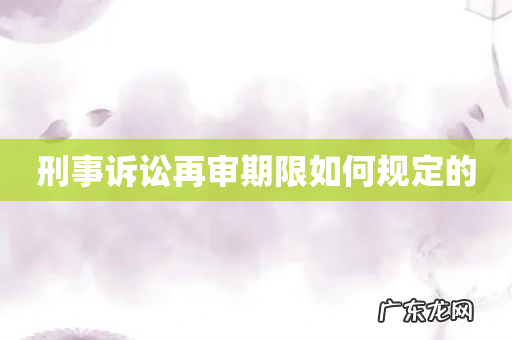 刑事诉讼再审期限如何规定的